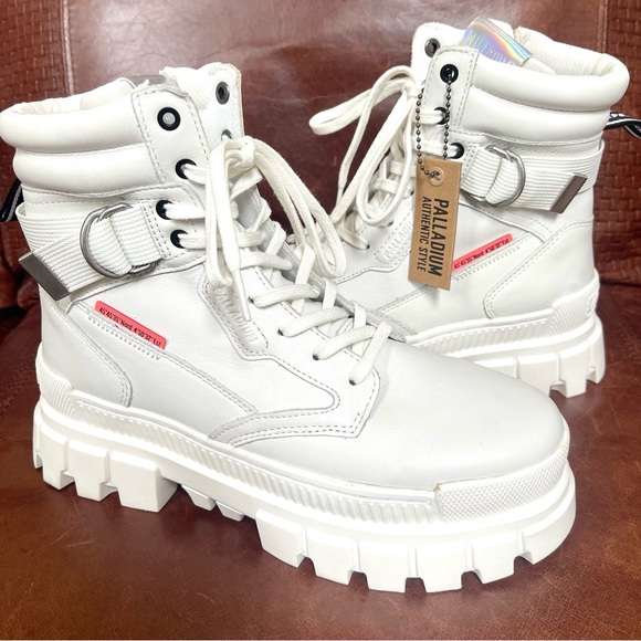 Palladium Revolt Sport Ranger Combat Style Leather Boots Designed In France Sz 9 - Picture 1 of 16